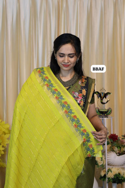 Chiffon crepe silk saree with zari weaving 😍🥳