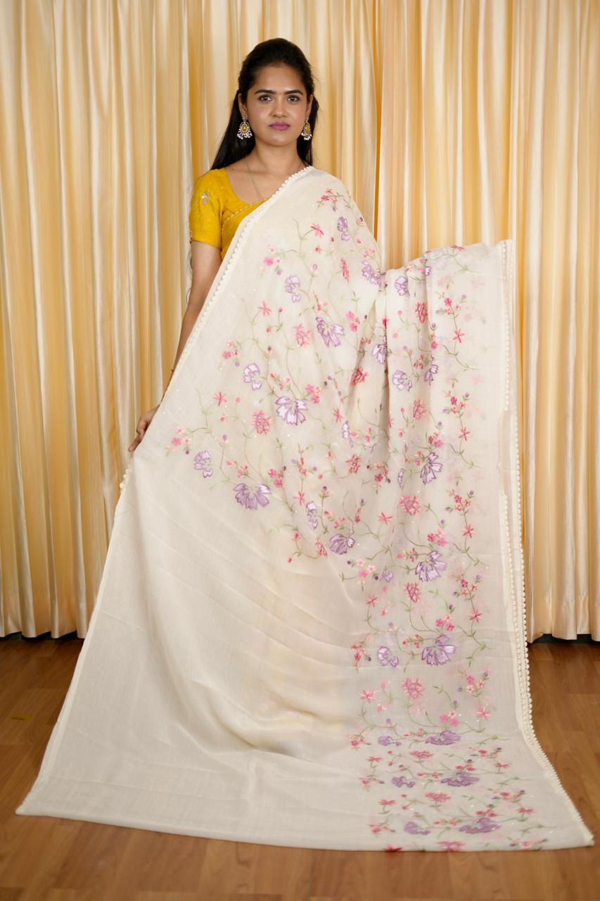 Cruched georgette saree🥳