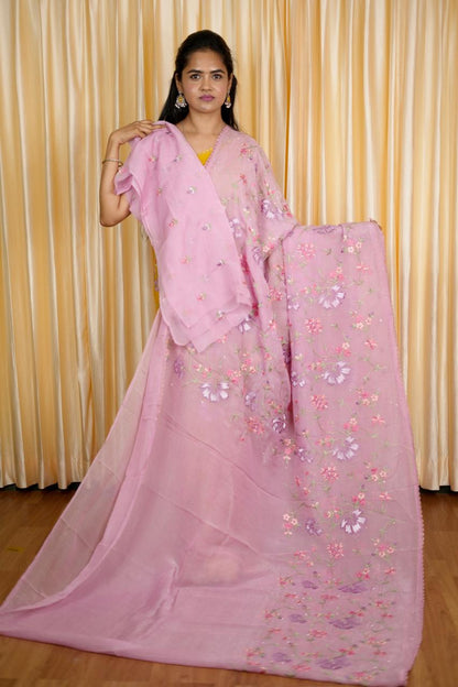 Cruched georgette saree 🥳