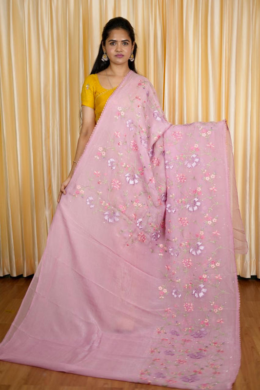 Cruched georgette saree 🥳