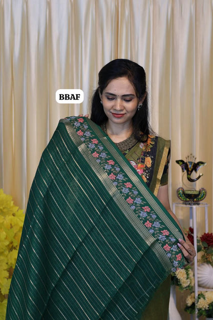 Chiffon crepe silk saree with zari weaving 🎁