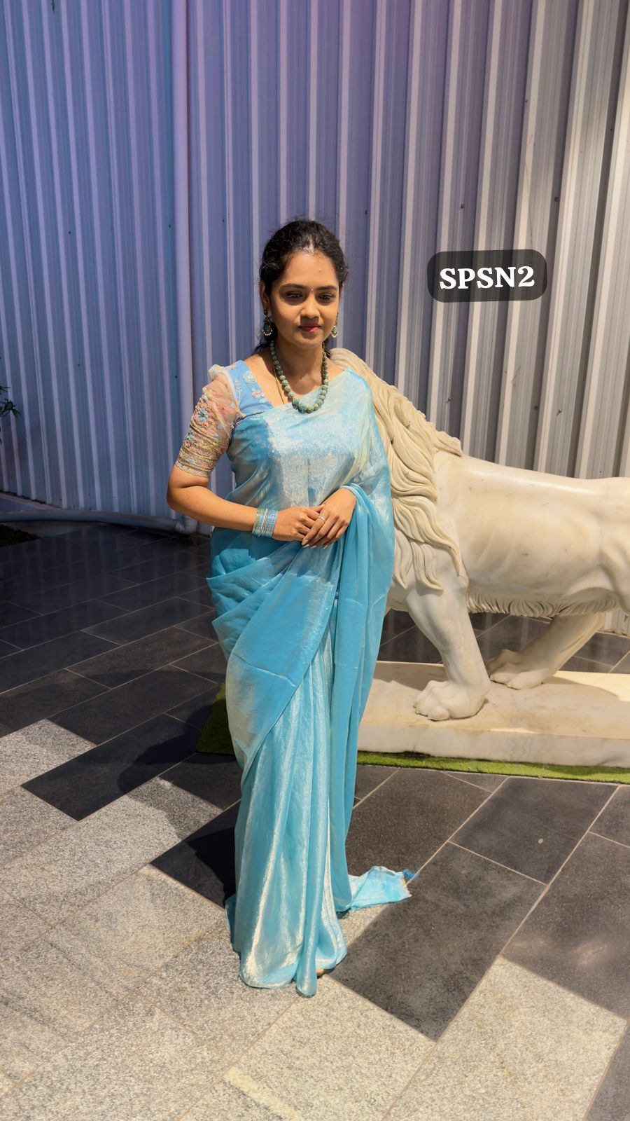 Space silk saree with net blouse 1 mtr🥳