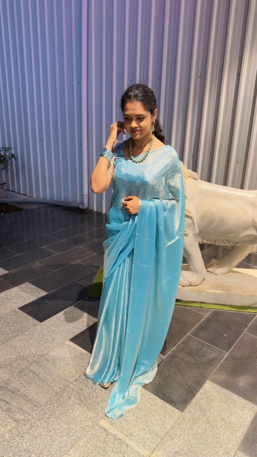 Space silk saree with net blouse 1 mtr🥳