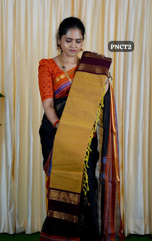 Premium Kanchi Cotton sarees. with running blouse ❌