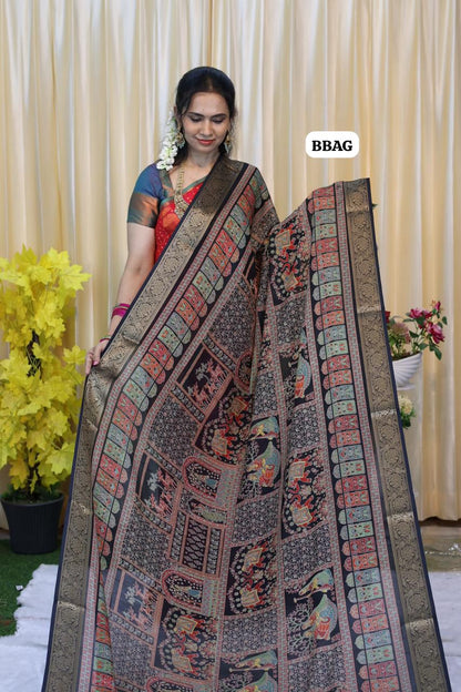 Crushed crepe silk saree 😍😎