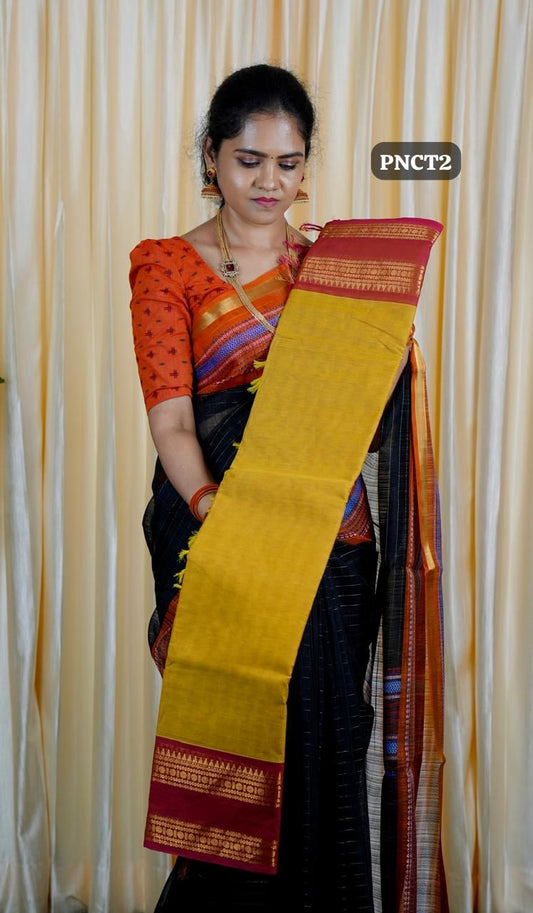 Premium Kanchi Cotton sarees. with running 🥰