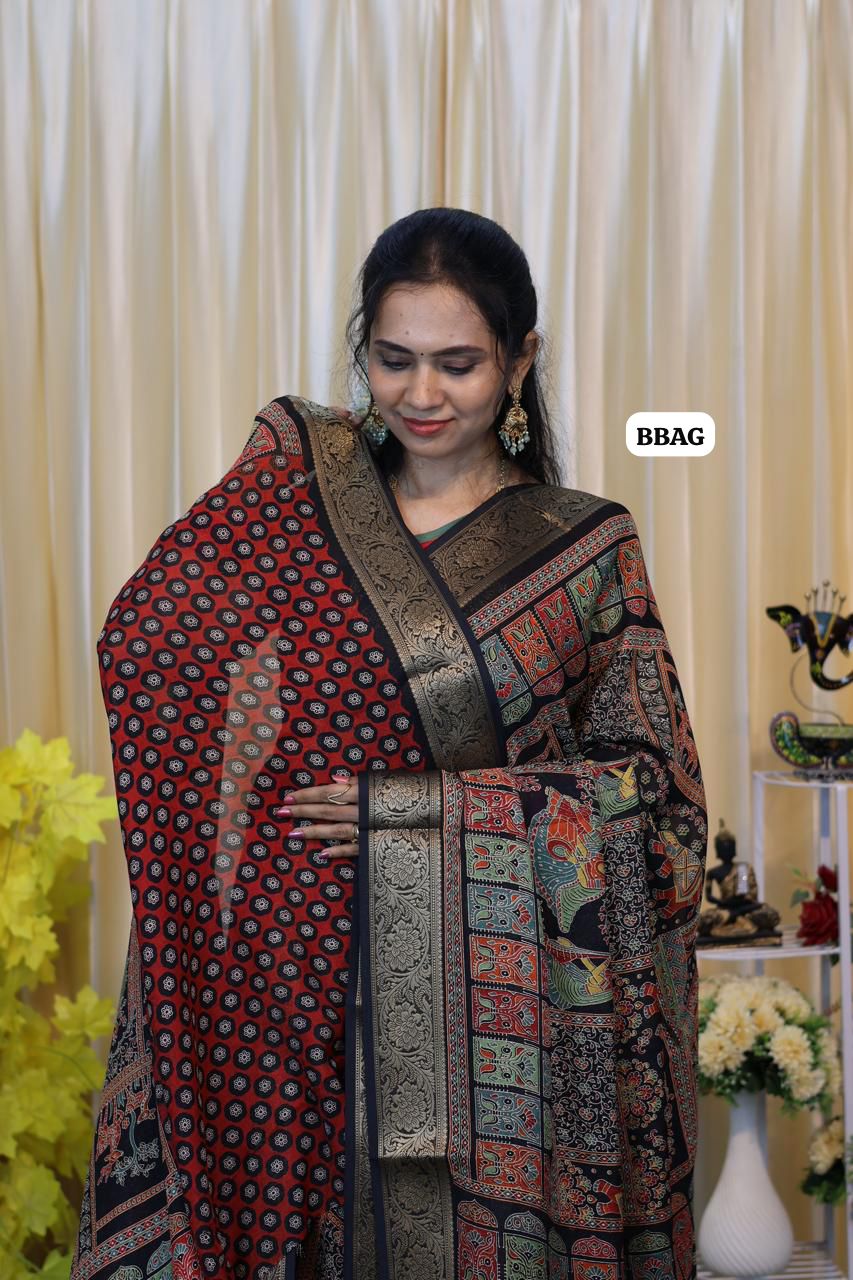 Crushed crepe silk saree 😍😎