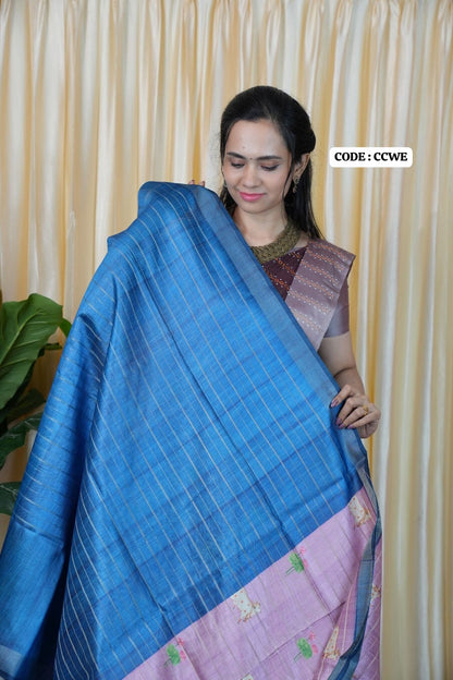 Tussar semi silk saree🥰🥳