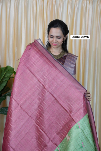 Tussar semi silk saree🥰🥳