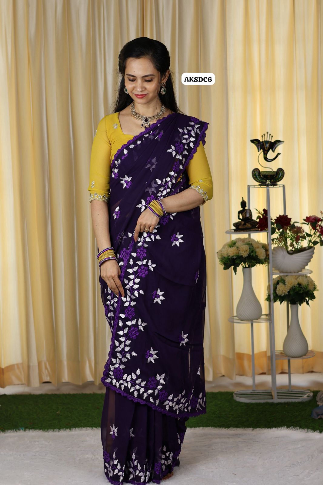 Soft shimmer georgette with embroidery work 😍🥳