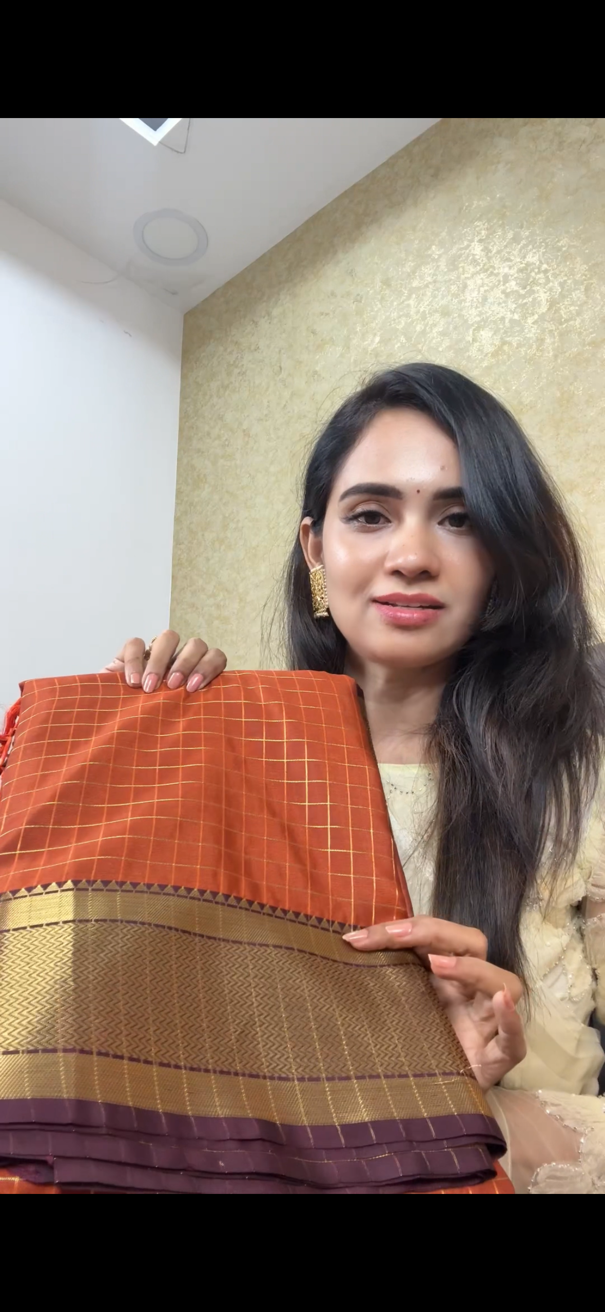 Katan Semi silk cotton saree with checks zari weaving offer saree😍