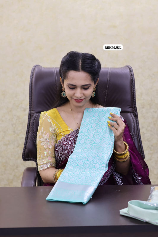 Bridal,  semi soft silk saree with Running blouse 🔥😍🥳