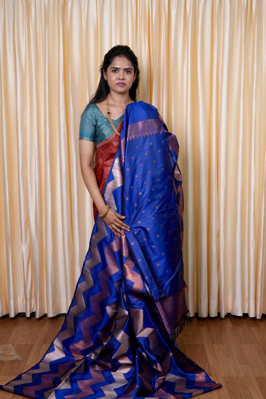 Kanchi semi silk saree🥰😎📚