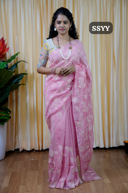 Ramzan offer 💐 Premium silk georgette  and shimmer georgette with floral embroidery designs🏃🏻‍♀️