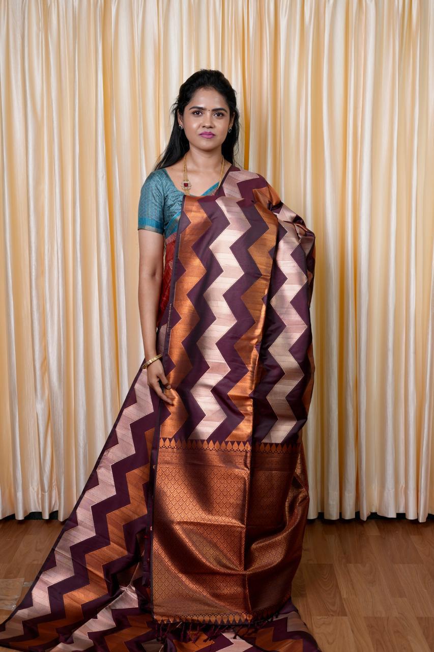 Kanchi semi silk saree🥰😎📚