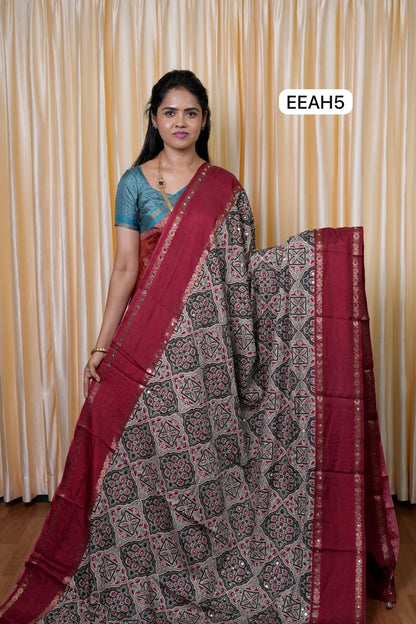 Tussar silk saree🥳🌈