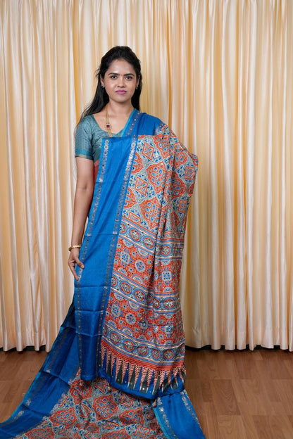 Tussar mirror work saree🥳🌈