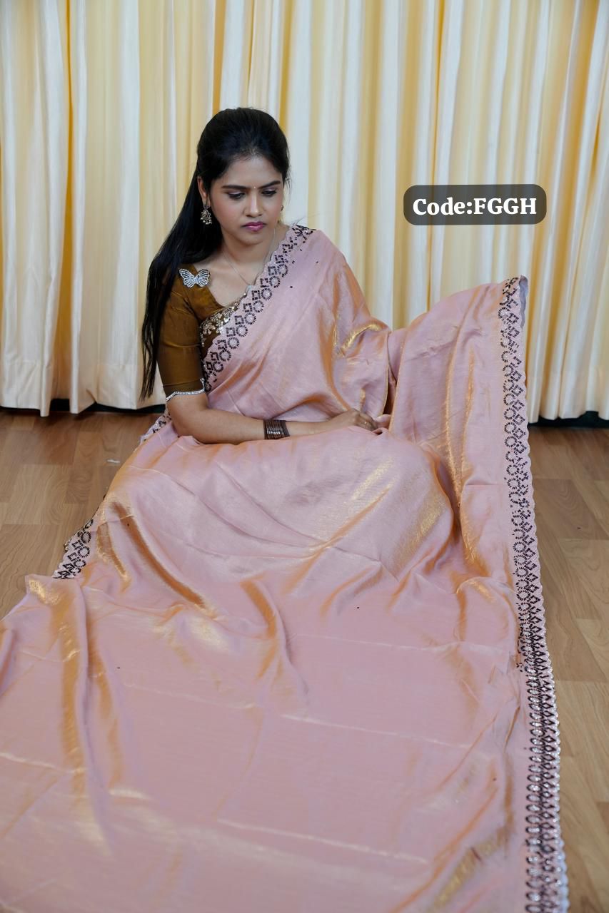 Space silk saree 🥰😎pink shade