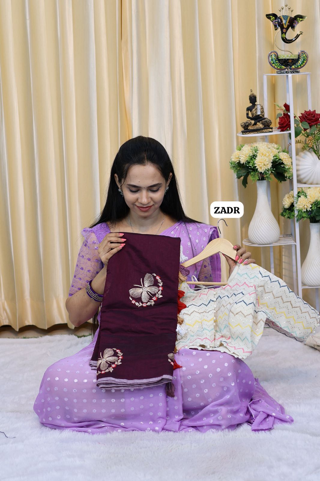 Chanderi cotton saree with stitched blouse size(38-42alterable) 😍🥳