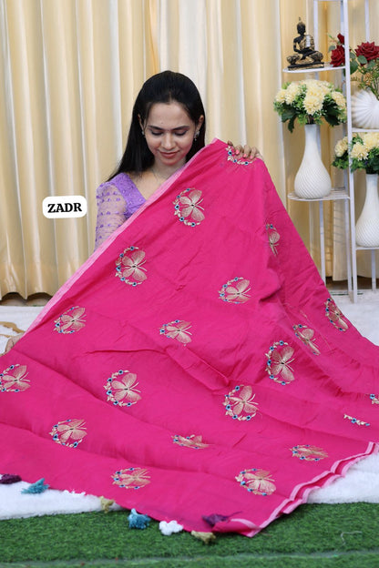 Chanderi cotton saree with stitched blouse size(38-42alterable) 😍🥳
