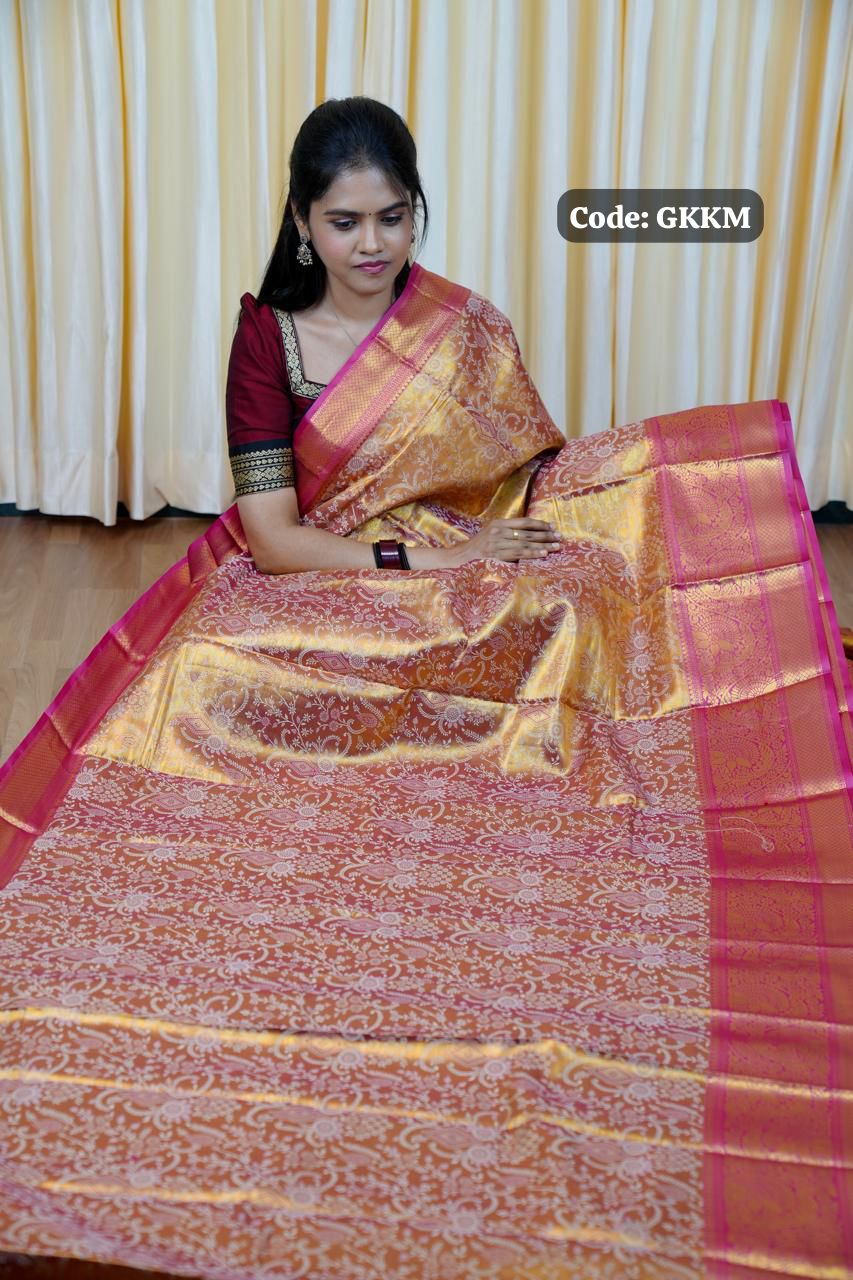 Kanchipuram inspired semi silk saree🥳