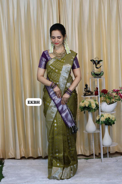 Kanchi semi soft silk saree 🥳