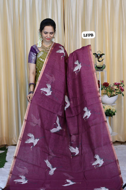 Soft linen saree offer‼️ 😍😎📚