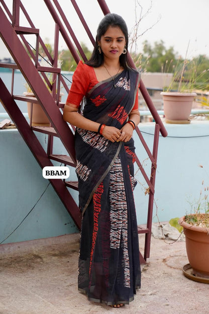 Soft linen saree 🥰😎📚🌈