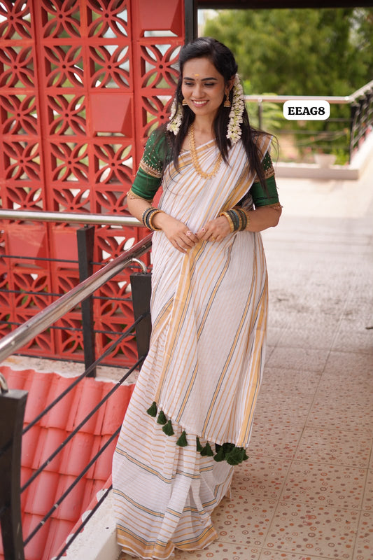 Onam special Mul cotton saree 😍😎