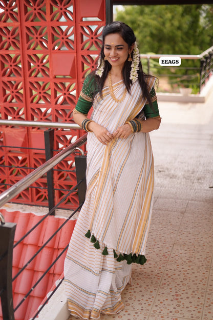 Onam special Mul cotton saree 🥳