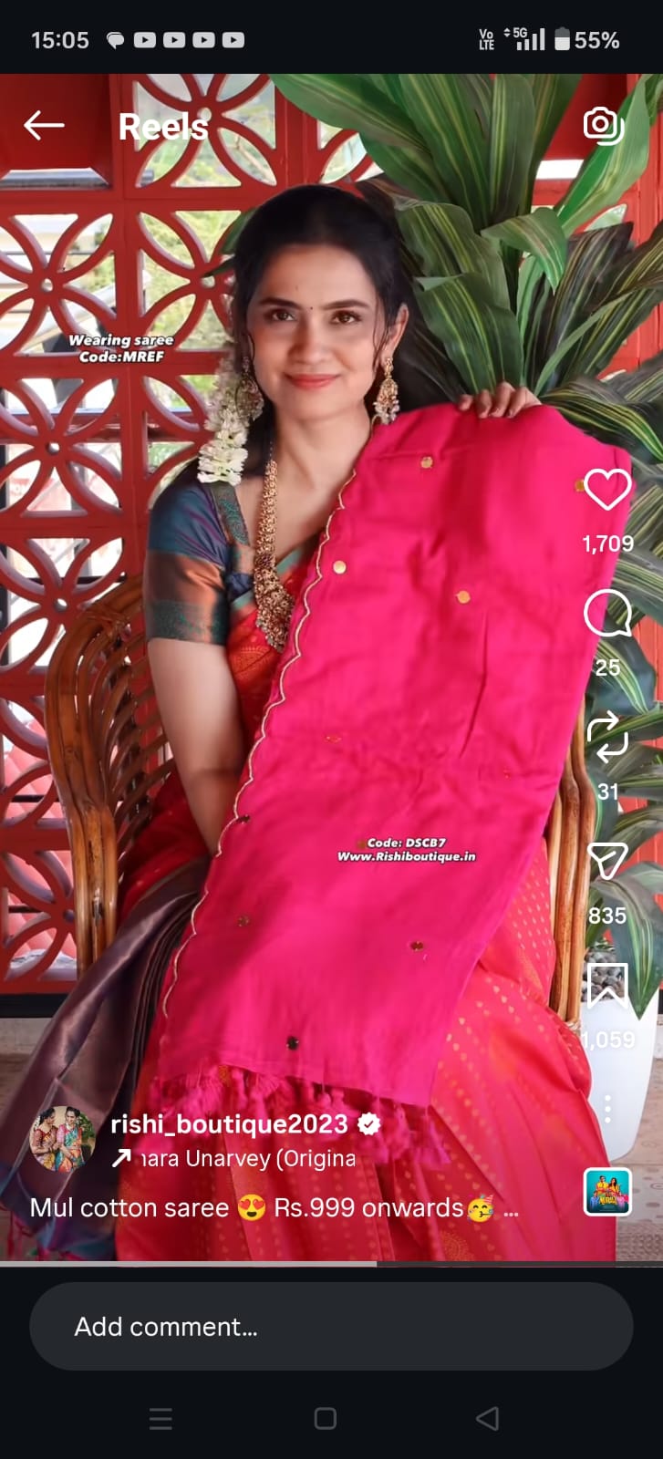 Mul cotton saree 🎁