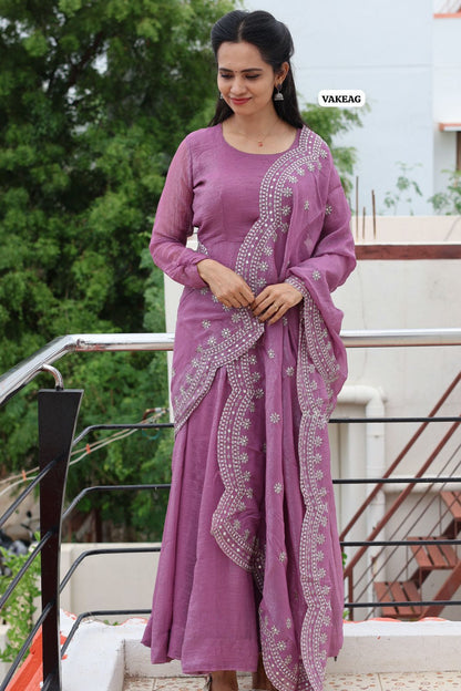 Long gown with pant and duppata with full lining😍🥳