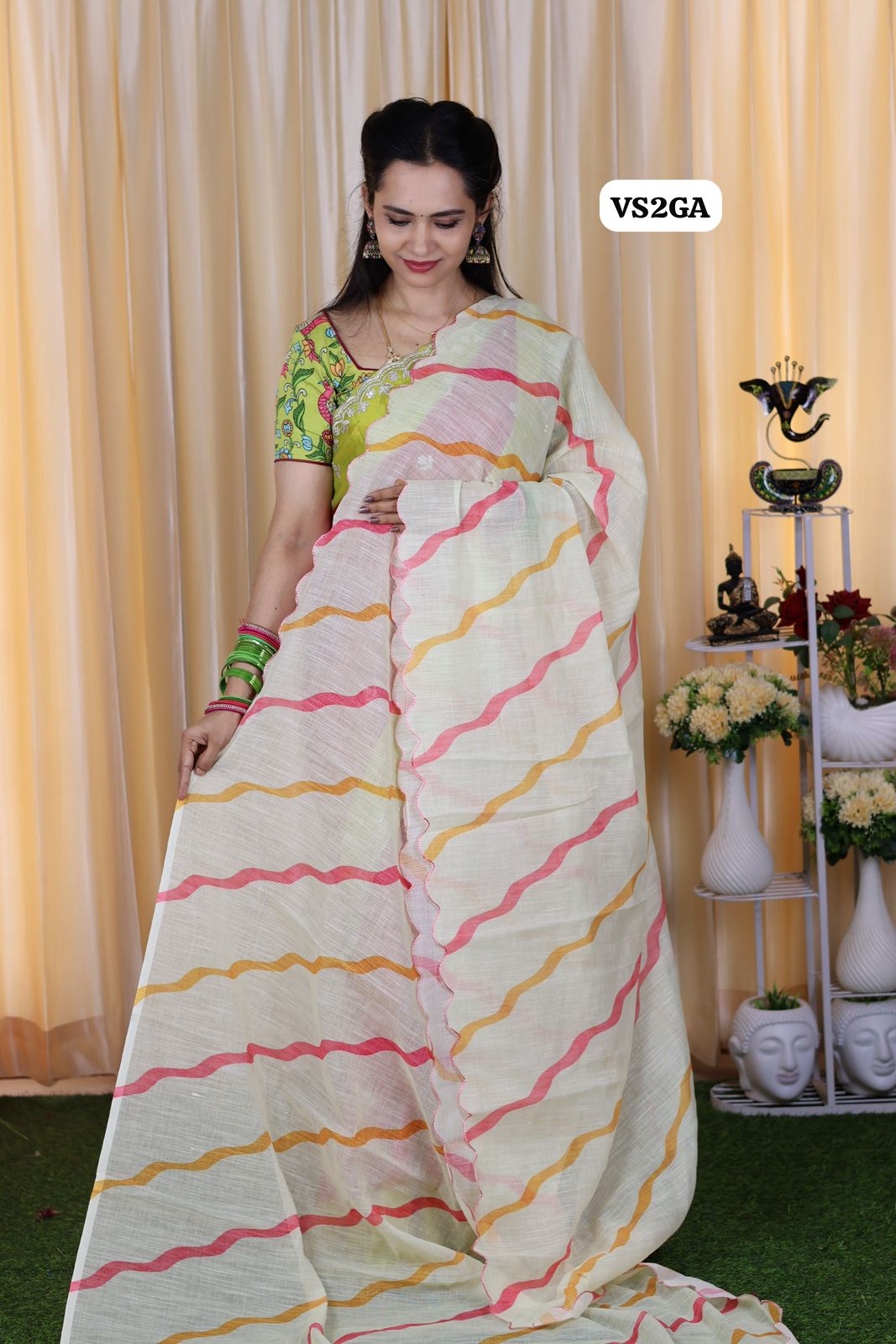 Linen cotton saree with blouse 🔥🥳
