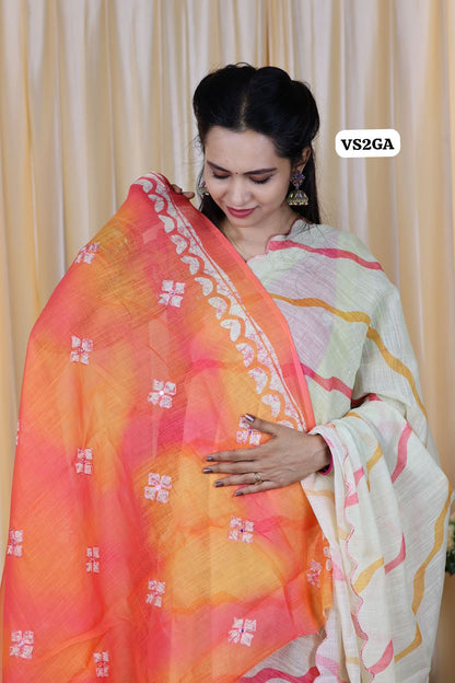 Linen cotton saree with blouse 🔥🥳