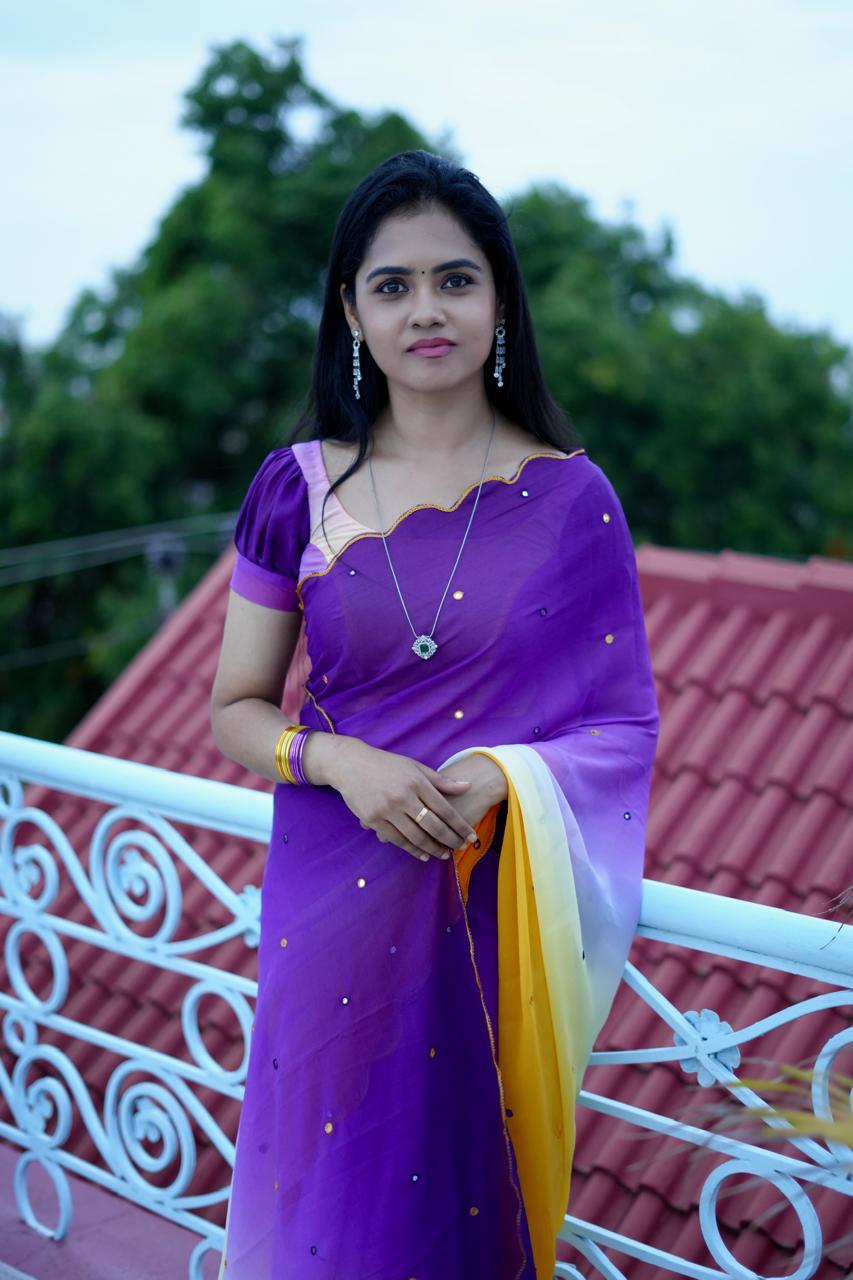 Geogratte saree with mirror work🥰😎📚