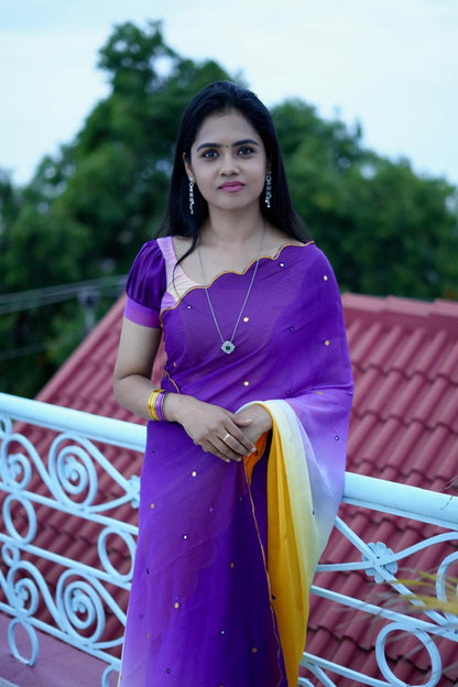 Geogratte saree with mirror work🥰😎📚