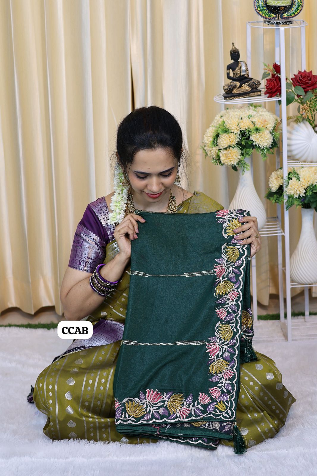 Buttery soft saree with embroidery border 😍🥳