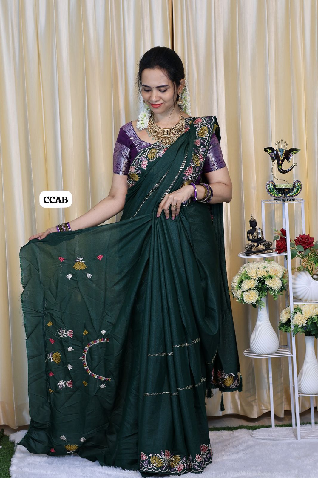 Buttery soft saree with embroidery border 😍🥳
