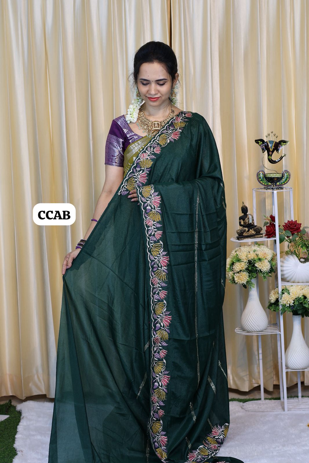 Buttery soft saree with embroidery border 😍🥳
