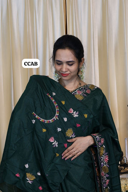 Buttery soft saree with embroidery border 😍🥳