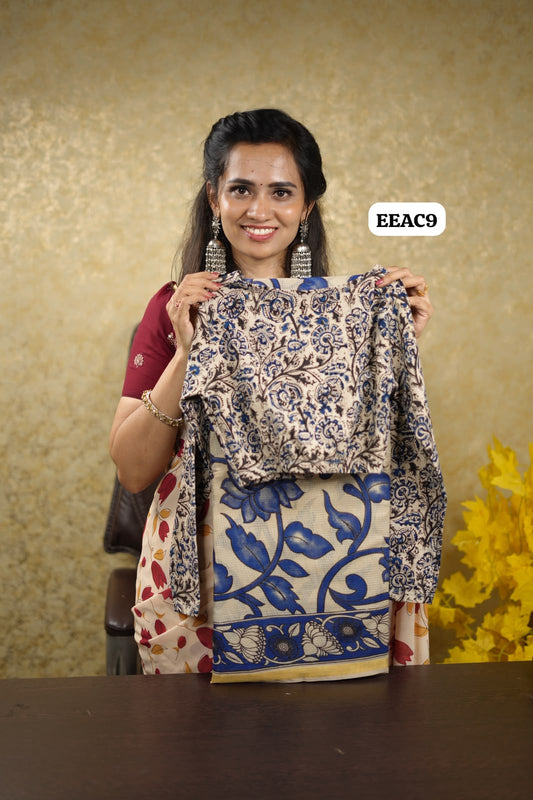 Soft Kota cotton Kalamkari print only saree. Natural dyes used without any artificial color-🥰😎😍😎📚⛳