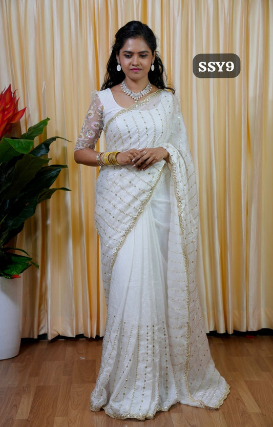 Premium space silk with Sequence work 🥰🥳