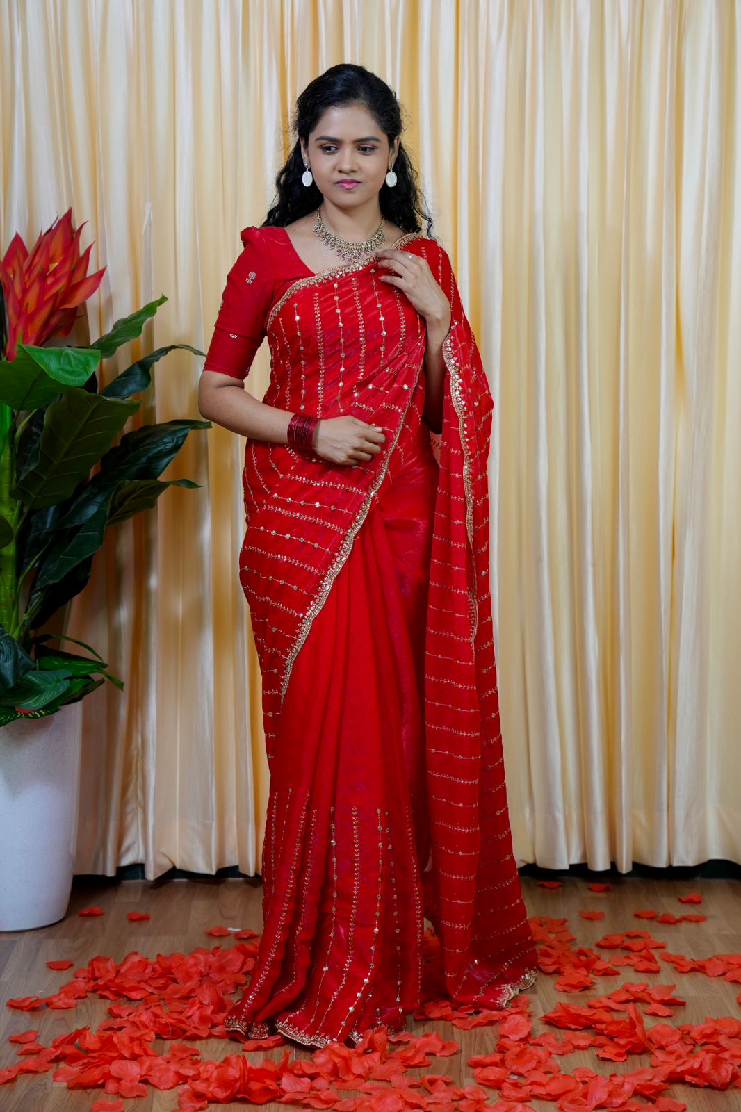 Premium space silk with Sequence work🥰🥳