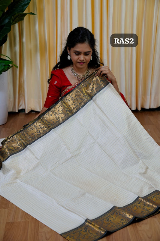 Semi silk sarees in checked🥰😎🏃🏻‍♀️Offer