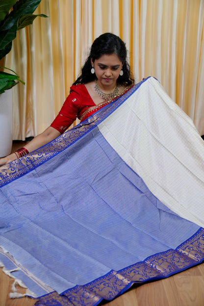 Semi silk saree in checked🥰😎🌲🏃🏻‍♀️Offer