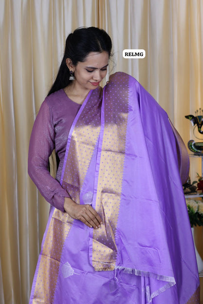 Premium kanchi semi soft silk saree with running blouse 🍄