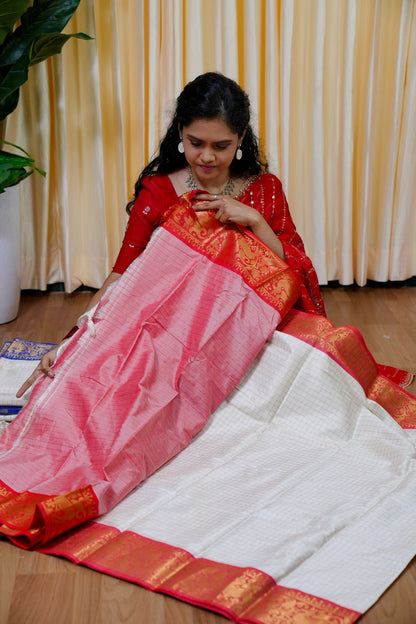 Semi silk sarees in  checked offer🥰🏃🏻‍♀️🌲Offer