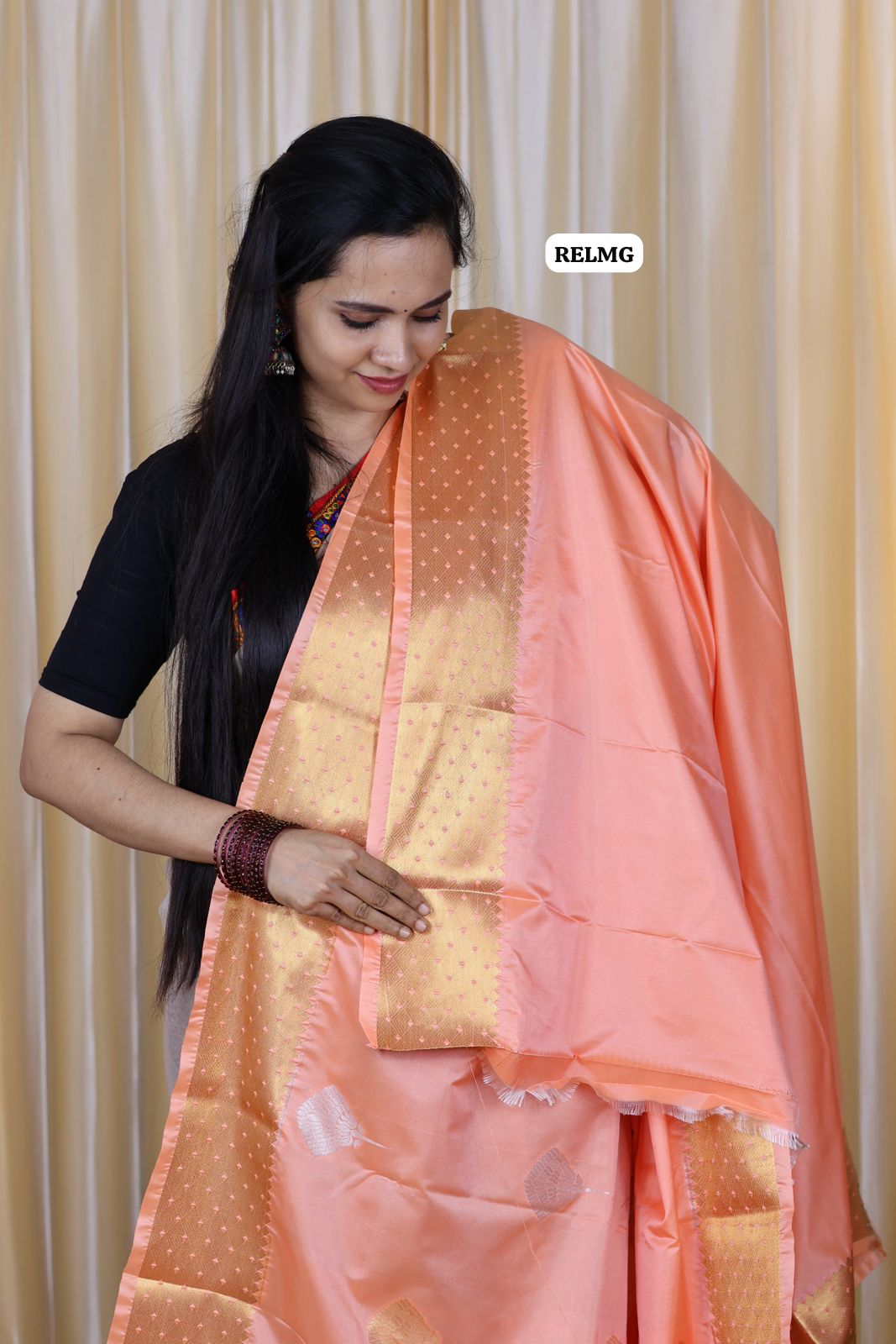 Premium kanchi semi soft silk saree with Running blouse 🍏🍄