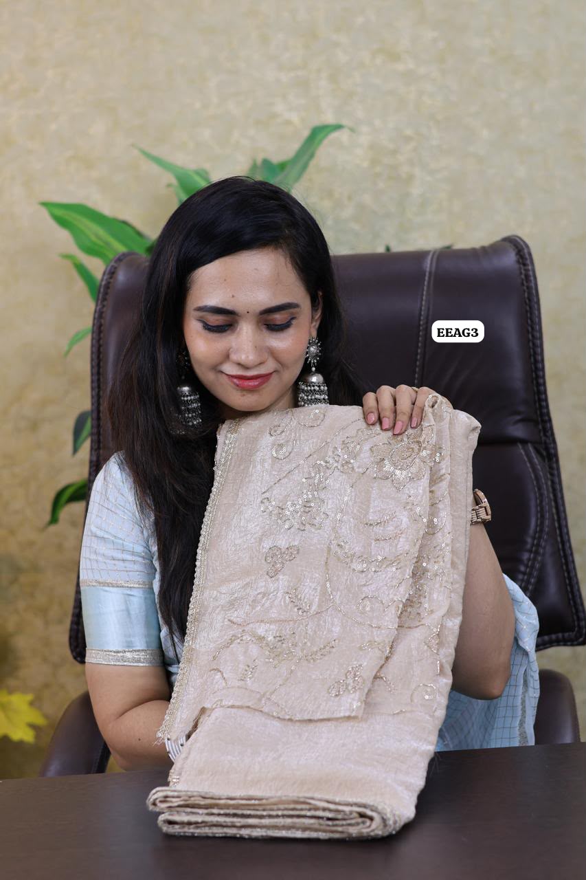 Viscose georgette saree with sequence work blouse 😍🥳