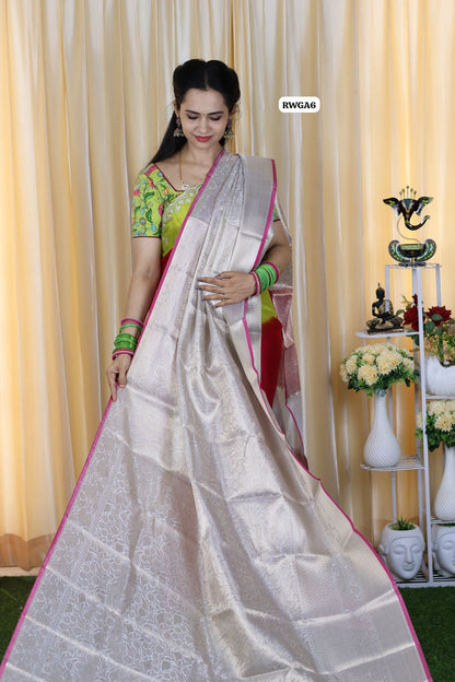 Katan silk saree with running blouse💎